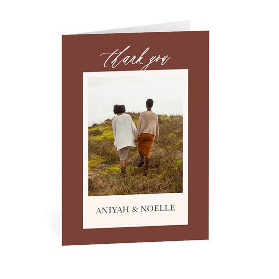 thank you card with photo area and customizable text