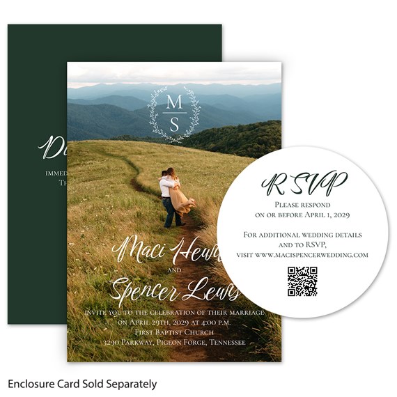 wedding invitation with photo placeholder and RSVP card