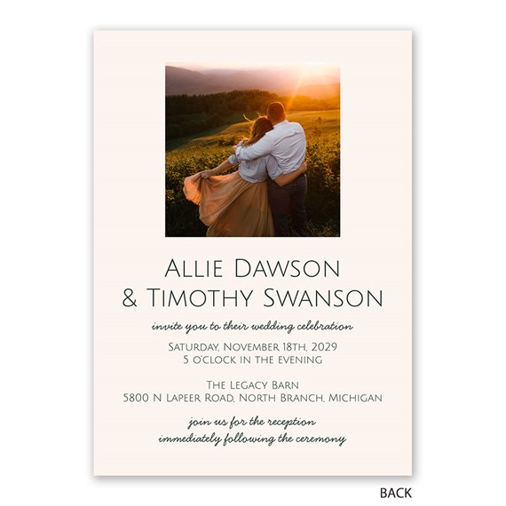 wedding invitation with photo placeholder