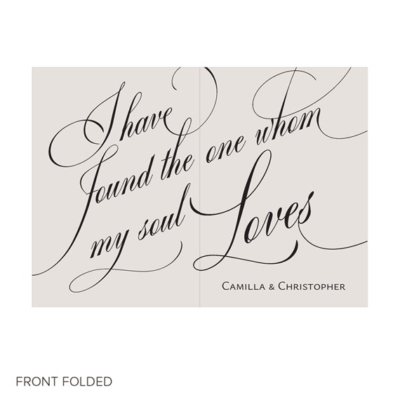 folded invitation with elegant script text