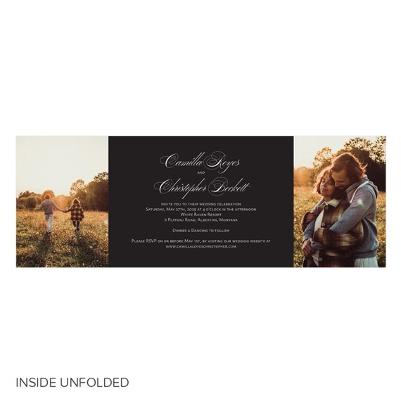 invitation with photo placeholder and wedding details