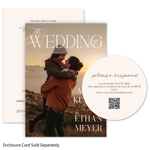 wedding invitation with photo placeholder and RSVP card