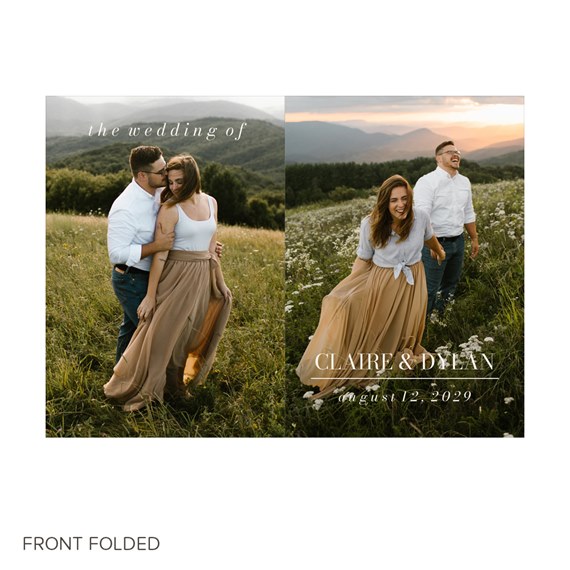 wedding invitation with photo placeholders and text