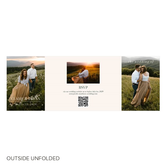 wedding invitation with photo placeholders and RSVP section