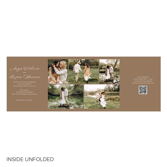 wedding invitation with photo placeholders and text