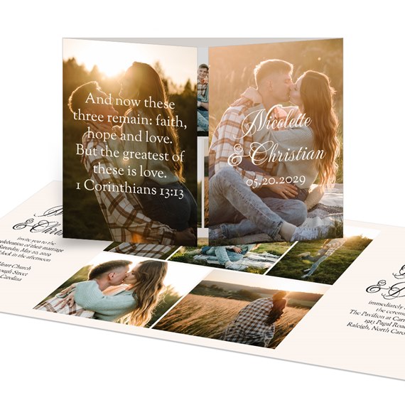 invitation with photo placeholders and elegant text