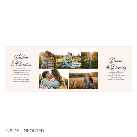 invitation with photo placeholders, elegant text layout