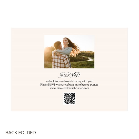 invitation with photo placeholder and RSVP details
