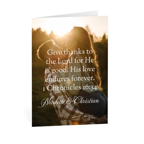 thank you card with photo placeholder and text