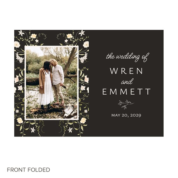 floral frame invitation with photo area