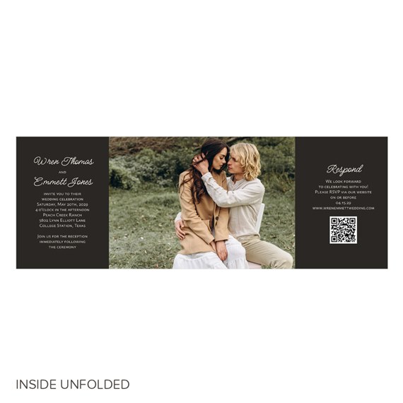 wedding invitation with photo placeholder and response section
