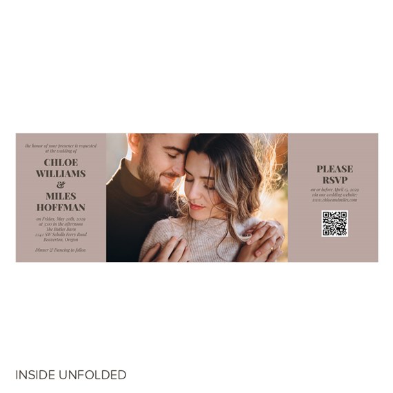 wedding invitation with text and qr code