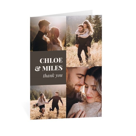 thank you card with photo placeholders