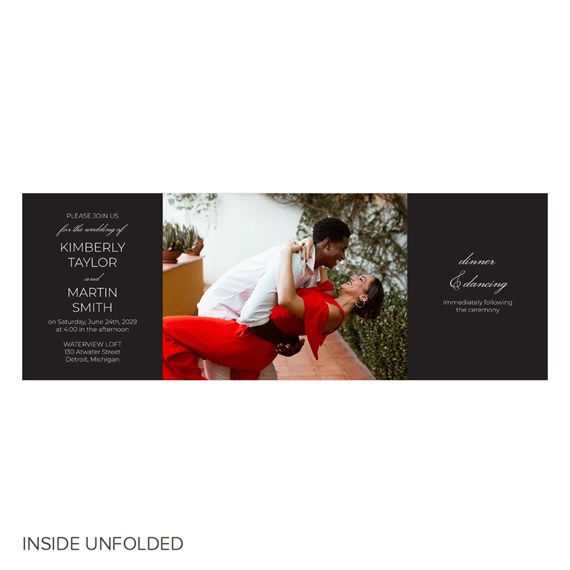 wedding invitation with photo placeholder and text area