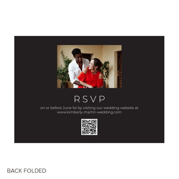 photo placeholder, RSVP invitation with QR code