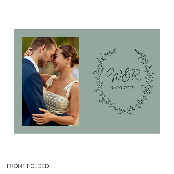 photo placeholder with floral wreath design