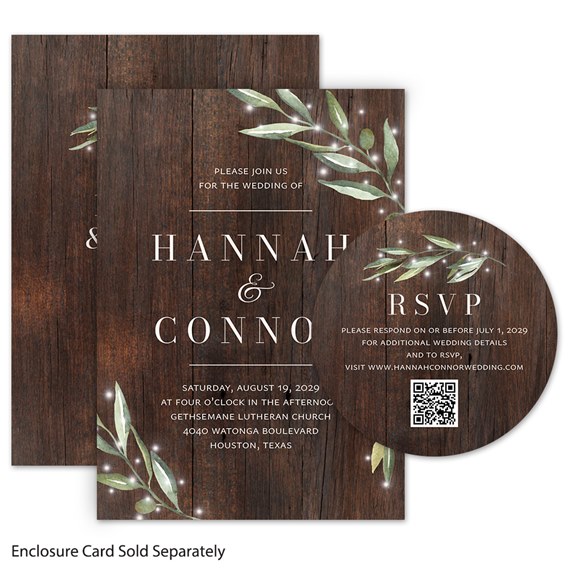 wedding invitation with photo placeholder and RSVP card