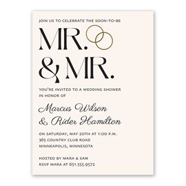 Vowed - Mr. and Mr. - Couples Shower Invitations