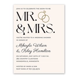 Vowed - Mr. and Mrs. - Couples Shower Invitations