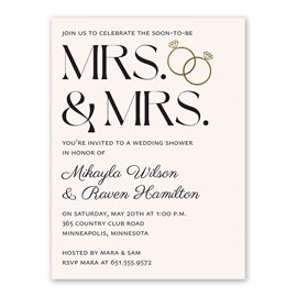 Vowed - Mrs. and Mrs. - Couples Shower Invitations