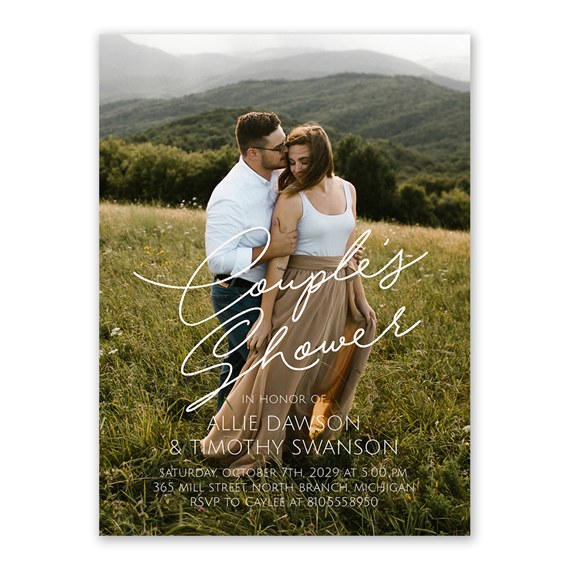 invitation with photo placeholder and decorative text