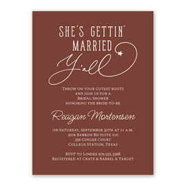 Married Y'All - Bridal Shower Invitations