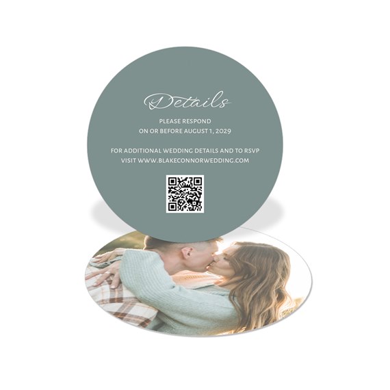 oval rsvp card with photo area