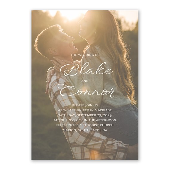 wedding invitation with photo placeholder