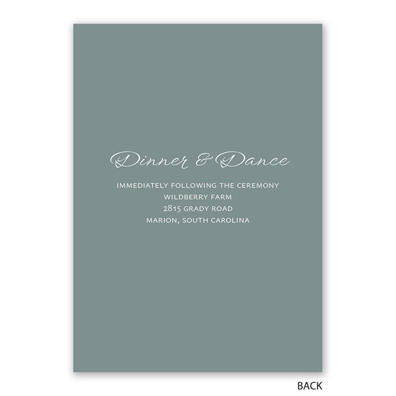 elegant green invitation with white text