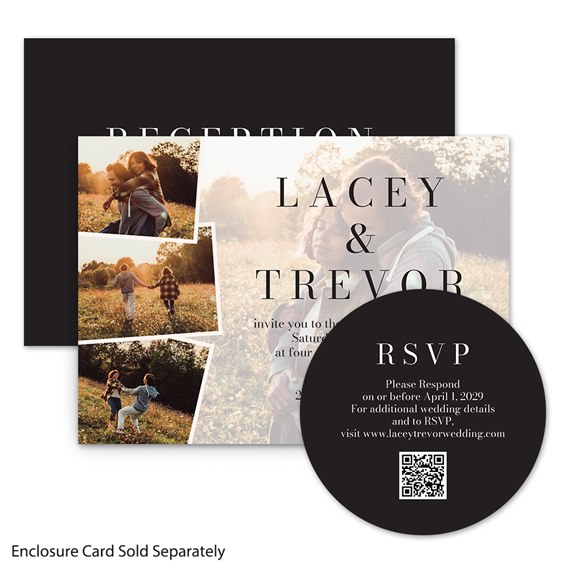 invitation with photo area and RSVP card