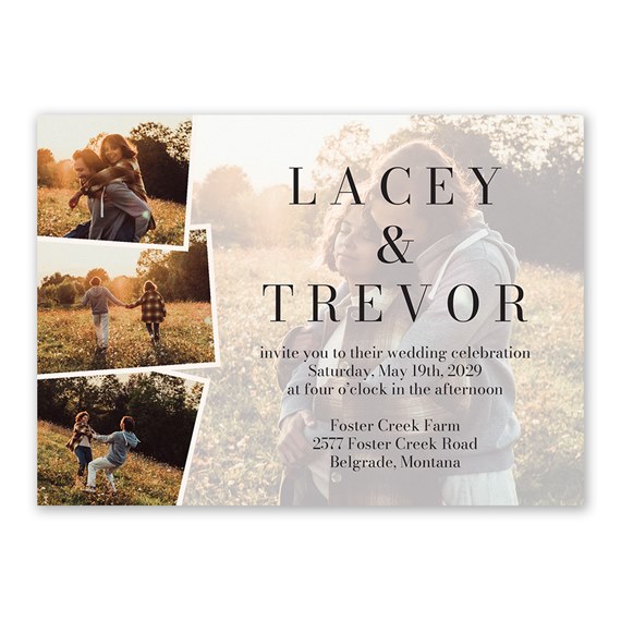 wedding invitation with photo placeholders