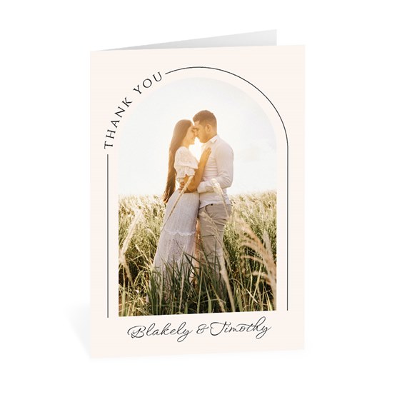 thank you card with photo area and text