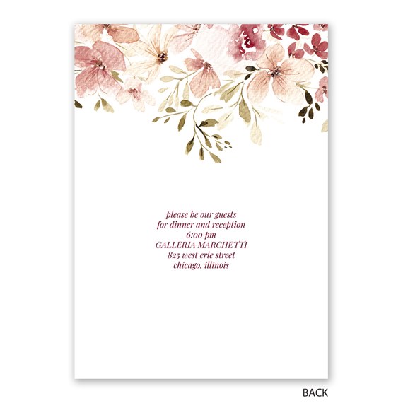 floral invitation with customizable text area