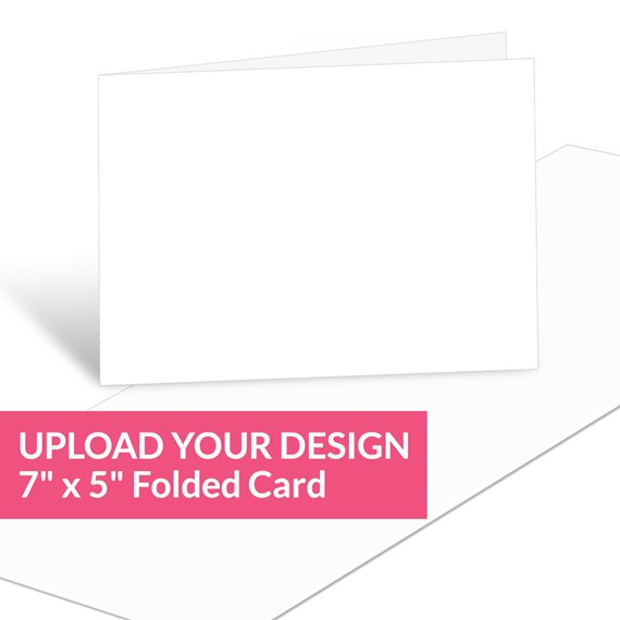 blank folded card with customizable text area