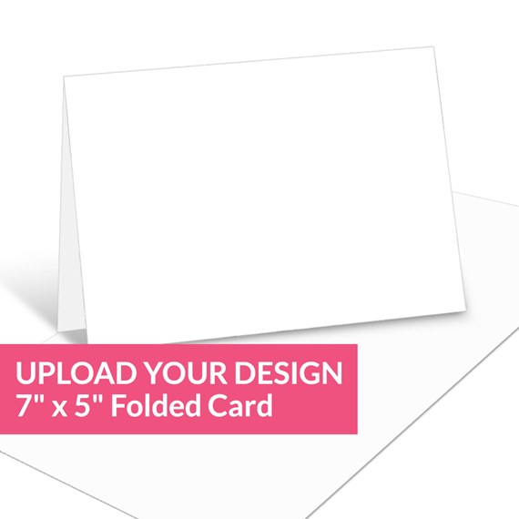 blank folded card with customizable text area
