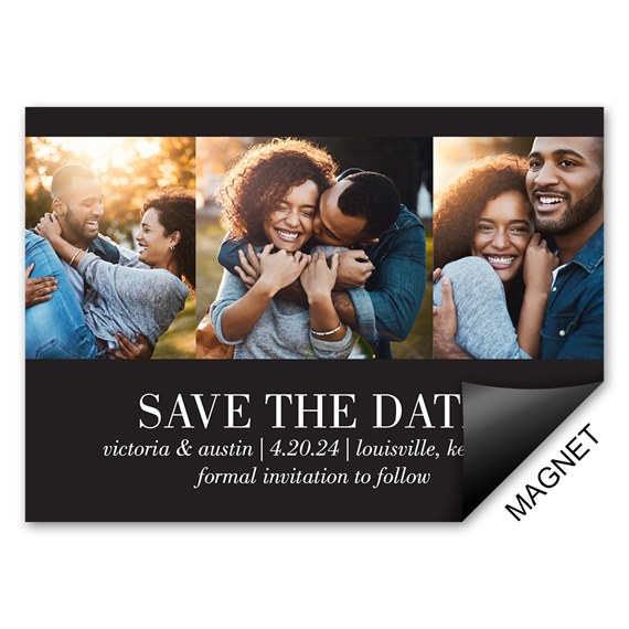 save the date magnet with photo placeholders