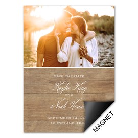 Woodgrain Photo - Save the Date Magnets