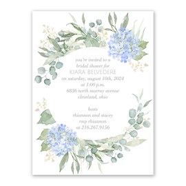 Hydrangea Border - Bridal Shower Invitations