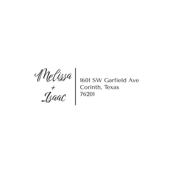 customizable text area with names and address format