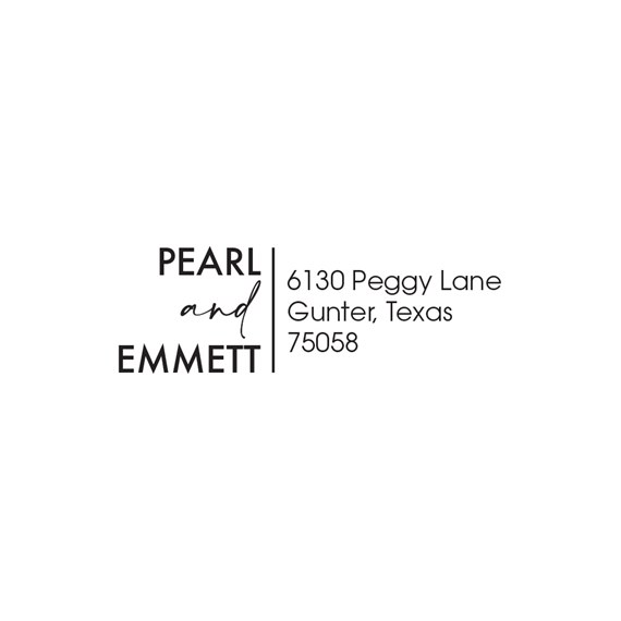 address stamp with customizable text area