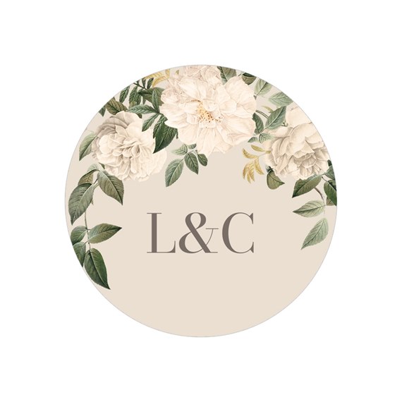 vintage floral envelope seal with customizable text area