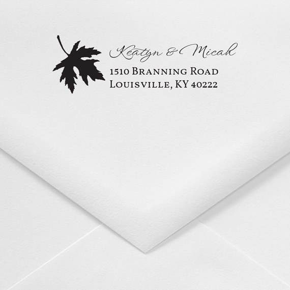 leaf design with address details
