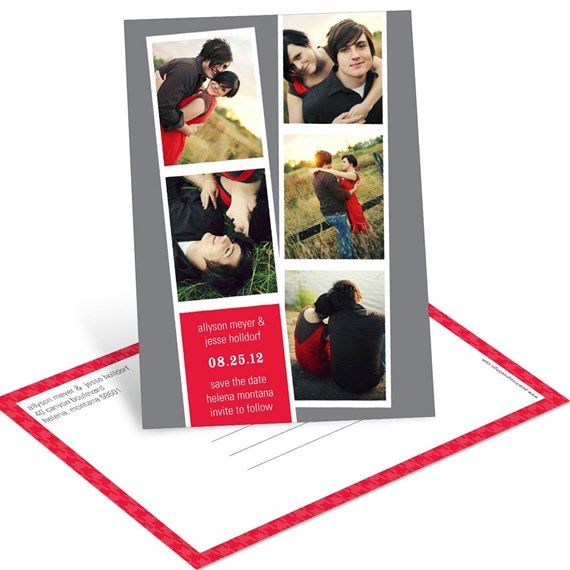 Photo Booth Strips - Save the Date Postcards