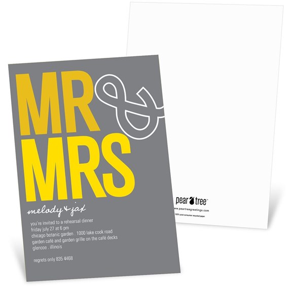 To the Mr. & Mrs. - Rehearsal Dinner Invitations