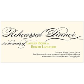 Flowing Calligraphy - Rehearsal Dinner Invitations