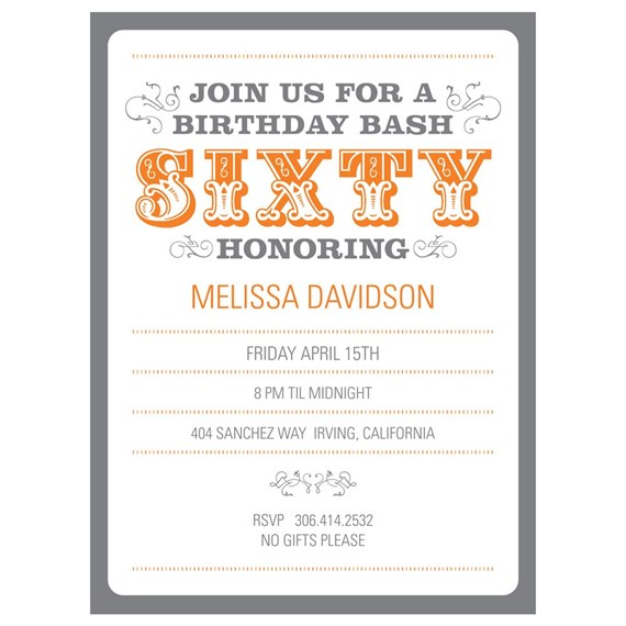 The Big 6-0 - Birthday Party Invitations
