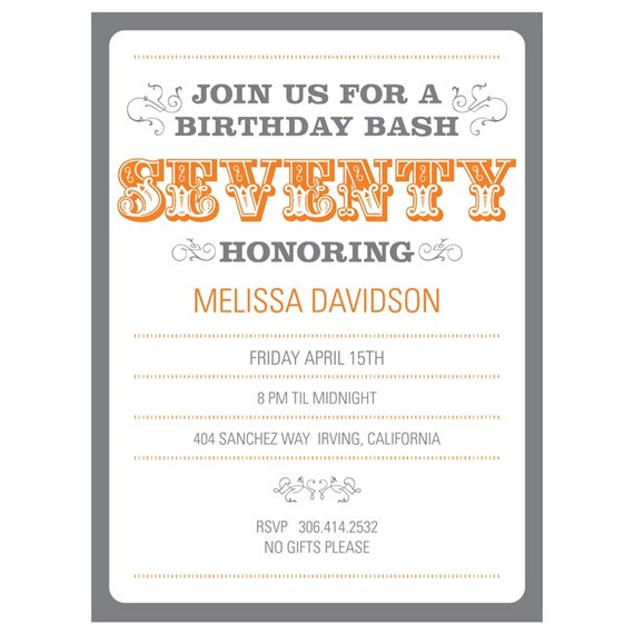 The Big 7-0 - Birthday Party Invitations