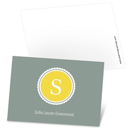 Scalloped Monogram - Mini Note Cards