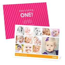 Colliding Collage - First Birthday Party Invitations