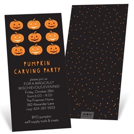 Line-up of Pumpkins - Halloween Party Invitation